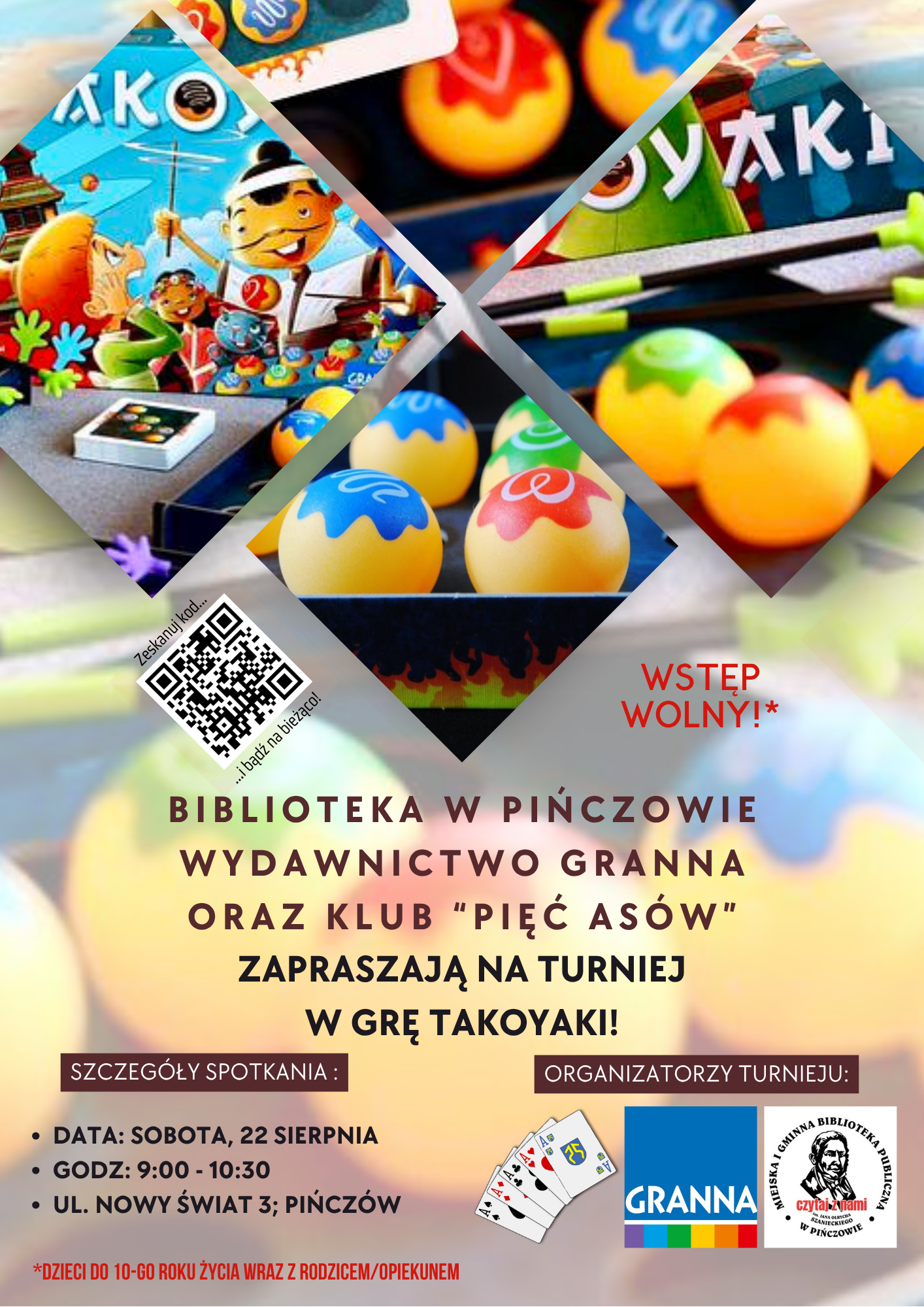 Planszówkowe emocje w bibliotece. Przed nami turnieje w TAKOYAKI i Niezły Numer!